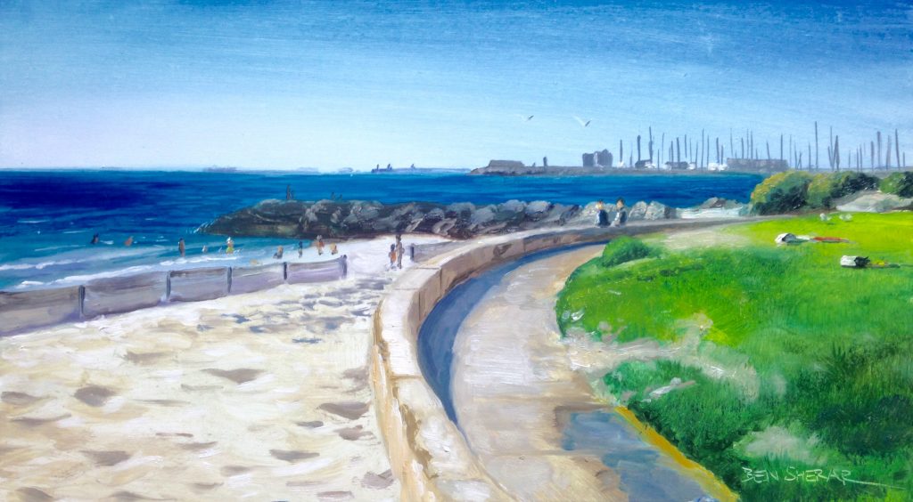 Sunny south beach South Fremantle original oil painting by Ben Sherar