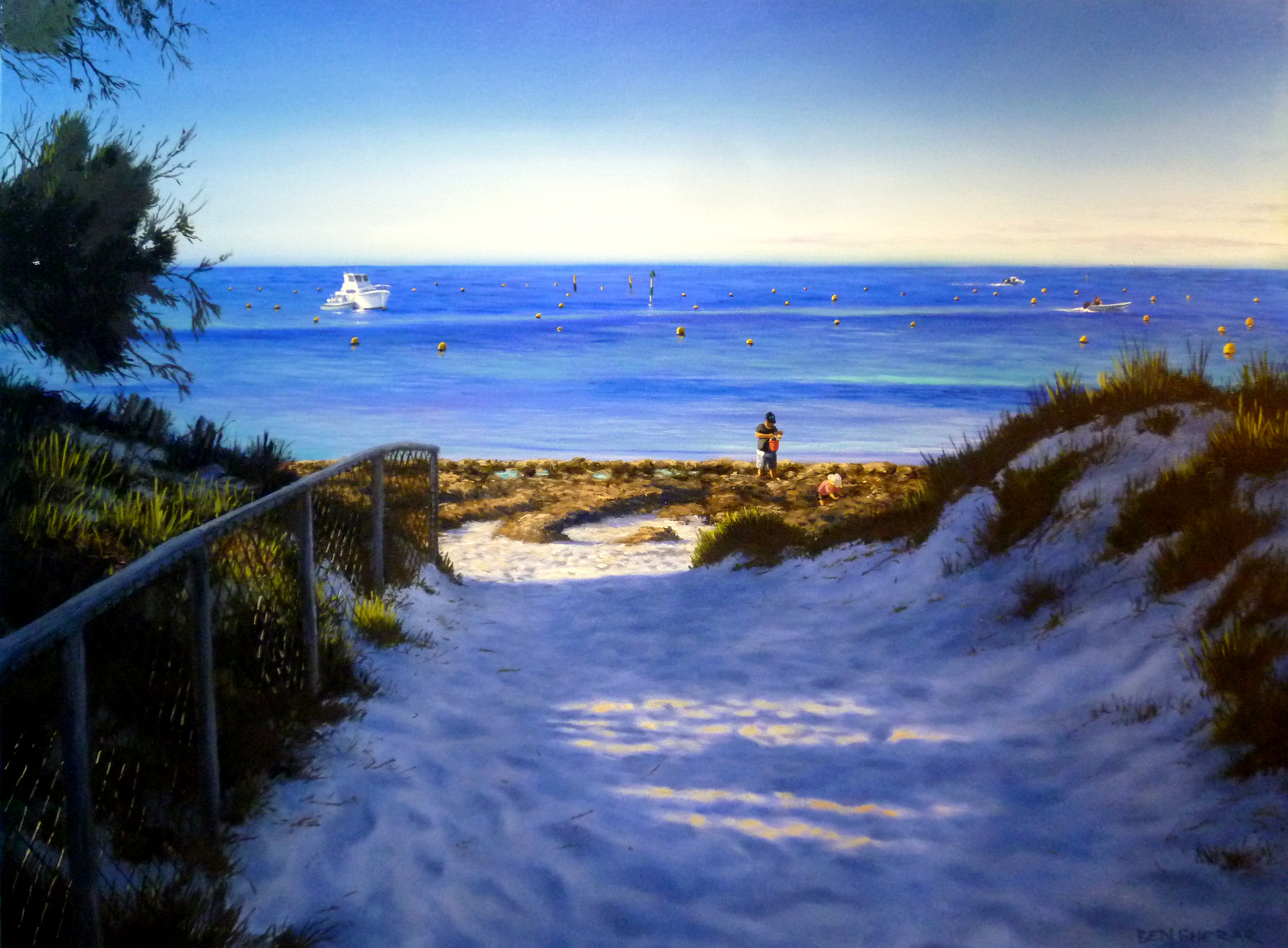 Thomson Bay Rottnest Island original oil painting by Ben Sherar