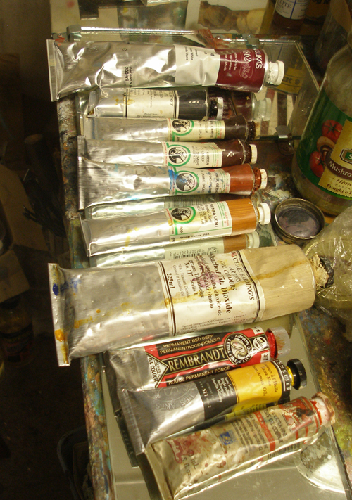 A photo of some artists paints