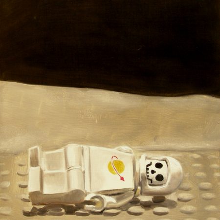 a painting of a plastic spaceman toy