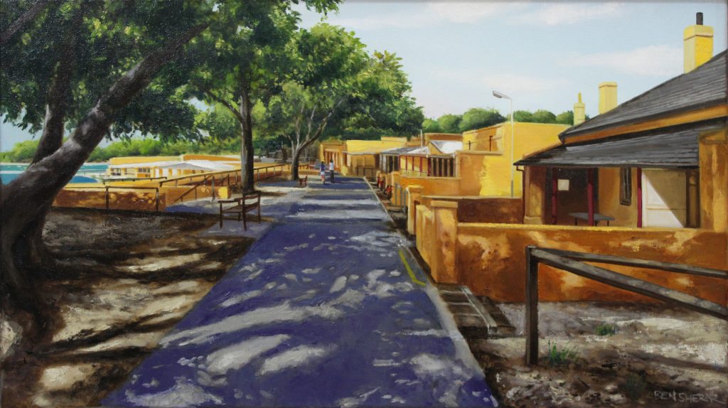 An original oil painting of a view on Rottnest Island by Western Australian Artist Ben Sherar